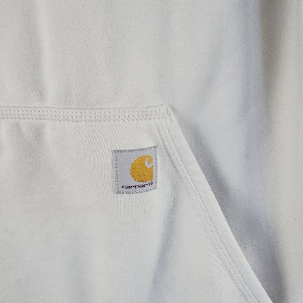 Carhartt Rain Defender Hoodie Pullover Kangaroo Pocket Mens Medium 3D Logo - Picture 7 of 13
